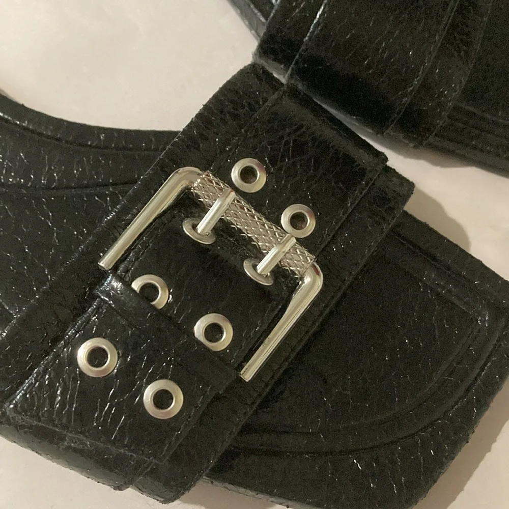 Zara Black Sandals with Silver Hardware - Picture 4 of 9